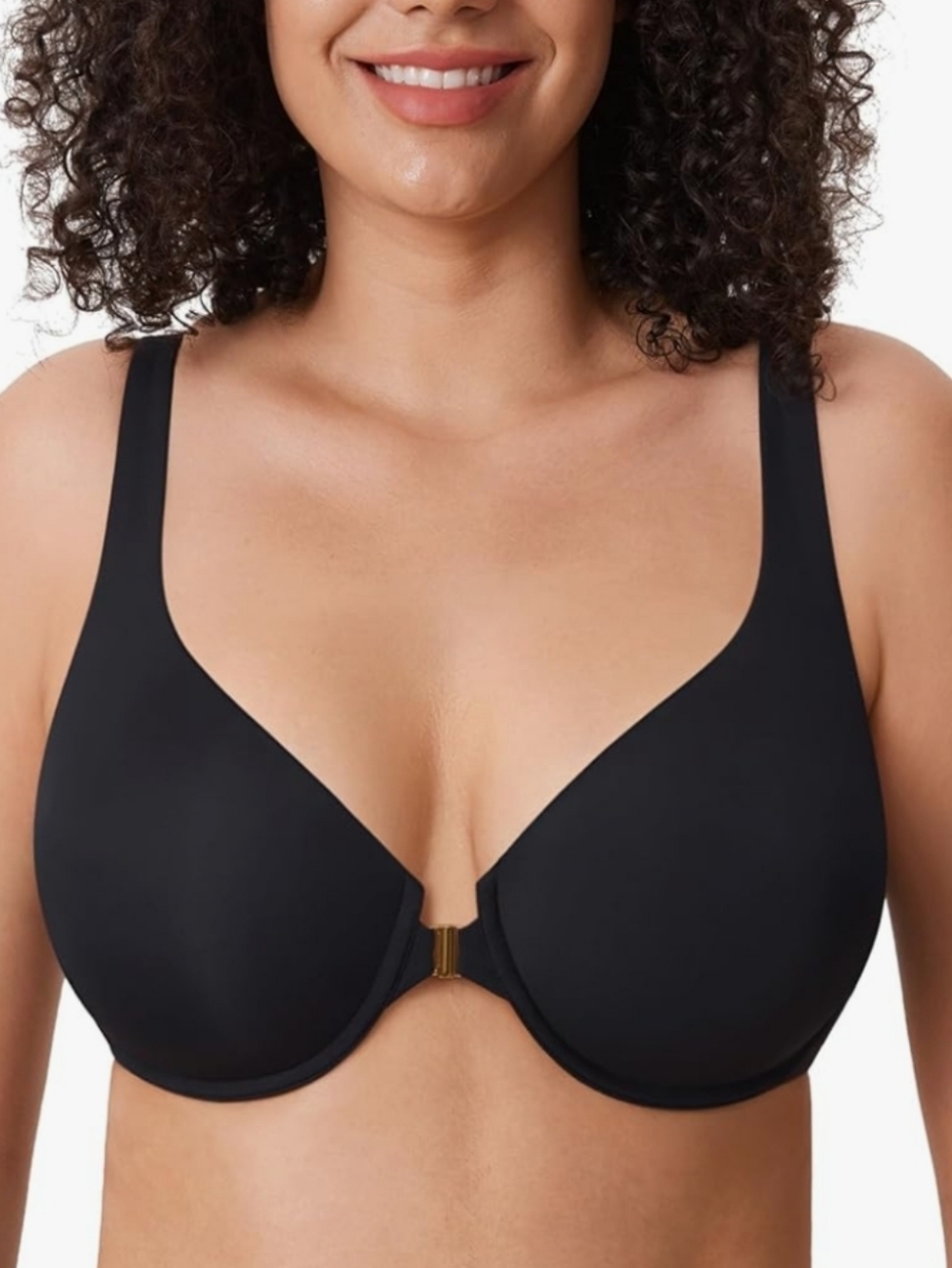5/$15 Delimira Black Underwire Front Close Everyday Comfort Bra